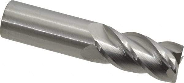 Accupro - 7/8", 1-3/4" LOC, 7/8" Shank Diam, 4" OAL, 4 Flute, Solid Carbide Square End Mill - Single End, Uncoated, Spiral Flute, 40° Helix, Centercutting, Right Hand Cut, Right Hand Flute - USA Tool & Supply