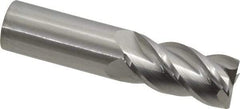 Accupro - 7/8", 1-3/4" LOC, 7/8" Shank Diam, 4" OAL, 4 Flute, Solid Carbide Square End Mill - Single End, Uncoated, Spiral Flute, 40° Helix, Centercutting, Right Hand Cut, Right Hand Flute - USA Tool & Supply