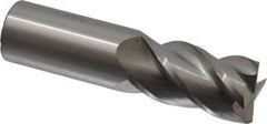 Accupro - 1", 1-3/4" LOC, 1" Shank Diam, 4" OAL, 4 Flute, Solid Carbide Square End Mill - Single End, Uncoated, Spiral Flute, 40° Helix, Centercutting, Right Hand Cut, Right Hand Flute - USA Tool & Supply