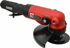 Universal Tool - 7" Wheel Diam, 7,500 RPM, Pneumatic Angle & Disc Grinder - 5/8-11 Spindle, 28 CFM, Side Exhaust - USA Tool & Supply