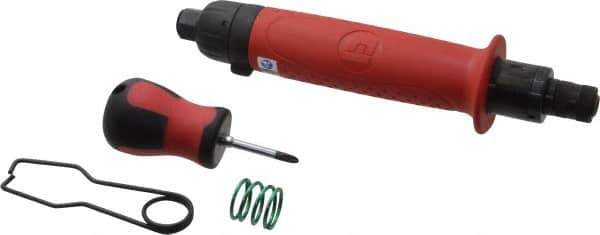 Universal Tool - 1/4" Bit Holder, 1,100 RPM, Inline Handle Air Screwdriver - 5 to 45 In/Lb Torque, 4 CFM - USA Tool & Supply