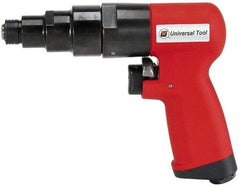 Universal Tool - 1/4" Bit Holder, 2,000 RPM, Pistol Grip Handle Air Screwdriver - 10 to 55 In/Lb Torque, 4 CFM - USA Tool & Supply