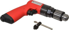 Universal Tool - 3/8" Reversible Keyed Chuck - Pistol Grip Handle, 1,800 RPM, 4.6 CFM, 0.8 hp, 90 psi - USA Tool & Supply