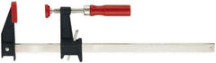 Bessey - 12" Capacity, 5" Throat Depth Cast Iron Bar Clamp - 1,200 Lb Clamping Pressure, 16" OAL - USA Tool & Supply