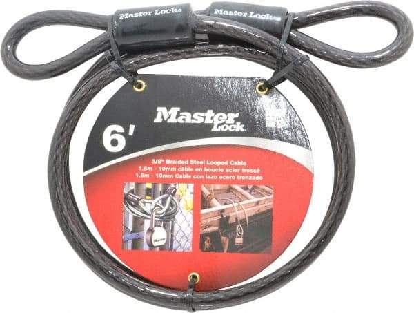 Master Lock - 6' Long Heavy Duty Cable - 3/8" Diam - USA Tool & Supply