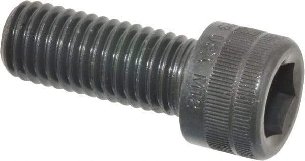 Holo-Krome - M12x1.75 Metric Coarse Hex Socket Drive, Socket Cap Screw - Grade 12.9 Alloy Steel, Black Oxide Finish, Fully Threaded, 30mm Length Under Head - USA Tool & Supply