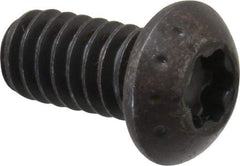 Camcar - 1/4-20 UNC Torx Plus Drive, Button Screw - Alloy Steel, Black Oxide Finish, Fully Threaded, 1/2" Length Under Head - USA Tool & Supply