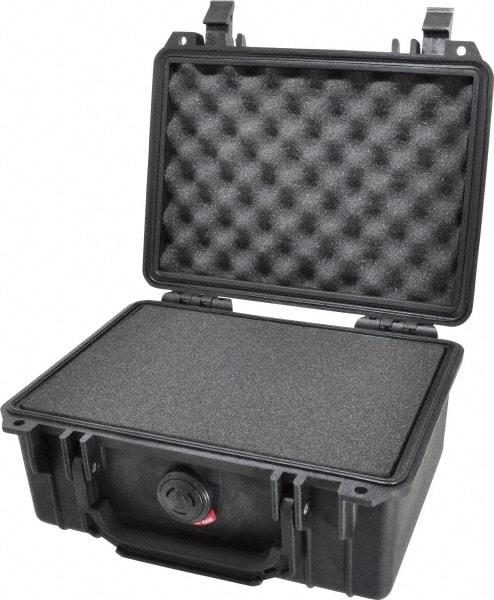 Pelican Products, Inc. - 7-51/64" Wide x 7-9/16" Deep x 4-19/64" High, Clamshell Hard Case - Black, Plastic - USA Tool & Supply