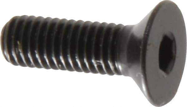 Holo-Krome - M5x0.80 Metric Coarse Hex Socket Drive, 90° Flat Screw - Grade 12.9 Alloy Steel, Black Oxide Finish, Fully Threaded, 16mm OAL - USA Tool & Supply