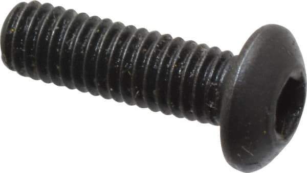 Holo-Krome - M3x0.50 Metric Coarse Hex Socket Drive, Button Screw - Grade 12.9 Alloy Steel, Black Oxide Finish, Fully Threaded, 10mm Length Under Head - USA Tool & Supply