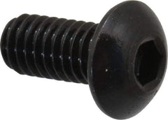 Holo-Krome - M4x0.70 Metric Coarse Hex Socket Drive, Button Screw - Grade 12.9 Alloy Steel, Black Oxide Finish, Fully Threaded, 8mm Length Under Head - USA Tool & Supply