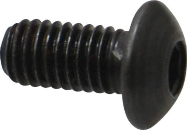 Holo-Krome - M5x0.80 Metric Coarse Hex Socket Drive, Button Screw - Grade 12.9 Alloy Steel, Black Oxide Finish, Fully Threaded, 10mm Length Under Head - USA Tool & Supply