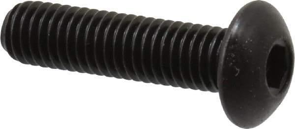 Holo-Krome - M5x0.80 Metric Coarse Hex Socket Drive, Button Screw - Grade 12.9 Alloy Steel, Black Oxide Finish, Fully Threaded, 20mm Length Under Head - USA Tool & Supply