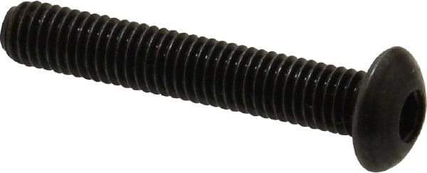 Holo-Krome - M5x0.80 Metric Coarse Hex Socket Drive, Button Screw - Grade 12.9 Alloy Steel, Black Oxide Finish, Fully Threaded, 30mm Length Under Head - USA Tool & Supply