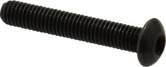 Holo-Krome - M5x0.80 Metric Coarse Hex Socket Drive, Button Screw - Grade 12.9 Alloy Steel, Black Oxide Finish, Fully Threaded, 30mm Length Under Head - USA Tool & Supply