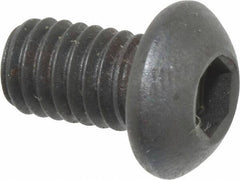 Holo-Krome - M6x1.00 Metric Coarse Hex Socket Drive, Button Screw - Grade 12.9 Alloy Steel, Black Oxide Finish, Fully Threaded, 10mm Length Under Head - USA Tool & Supply