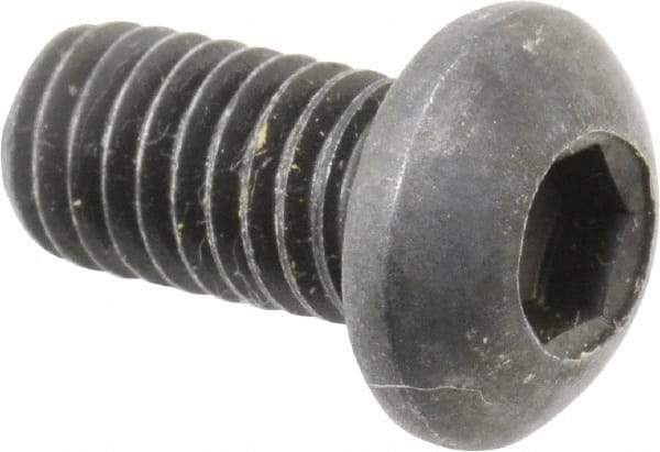 Holo-Krome - M6x1.00 Metric Coarse Hex Socket Drive, Button Screw - Grade 12.9 Alloy Steel, Black Oxide Finish, Fully Threaded, 12mm Length Under Head - USA Tool & Supply