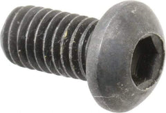 Holo-Krome - M6x1.00 Metric Coarse Hex Socket Drive, Button Screw - Grade 12.9 Alloy Steel, Black Oxide Finish, Fully Threaded, 12mm Length Under Head - USA Tool & Supply