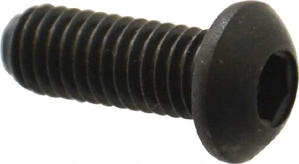 Holo-Krome - M6x1.00 Metric Coarse Hex Socket Drive, Button Screw - Grade 12.9 Alloy Steel, Black Oxide Finish, Fully Threaded, 16mm Length Under Head - USA Tool & Supply