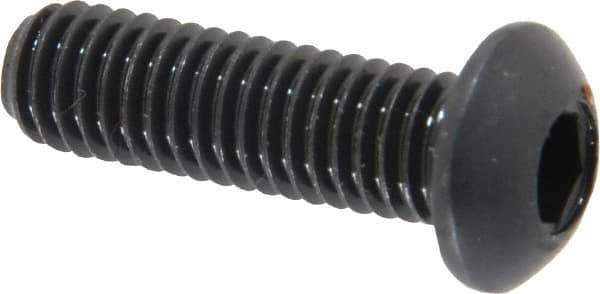 Holo-Krome - M6x1.00 Metric Coarse Hex Socket Drive, Button Screw - Grade 12.9 Alloy Steel, Black Oxide Finish, Fully Threaded, 20mm Length Under Head - USA Tool & Supply