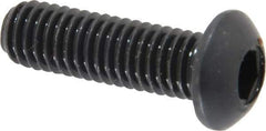 Holo-Krome - M6x1.00 Metric Coarse Hex Socket Drive, Button Screw - Grade 12.9 Alloy Steel, Black Oxide Finish, Fully Threaded, 20mm Length Under Head - USA Tool & Supply