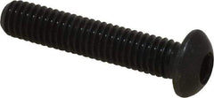 Holo-Krome - M6x1.00 Metric Coarse Hex Socket Drive, Button Screw - Grade 12.9 Alloy Steel, Black Oxide Finish, Fully Threaded, 30mm Length Under Head - USA Tool & Supply