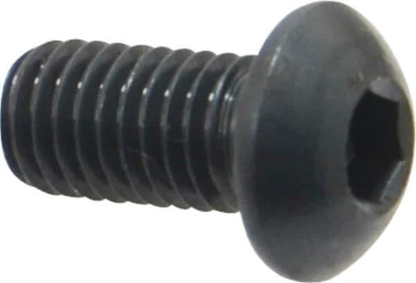 Holo-Krome - M8x1.25 Metric Coarse Hex Socket Drive, Button Screw - Grade 12.9 Alloy Steel, Black Oxide Finish, Fully Threaded, 16mm Length Under Head - USA Tool & Supply