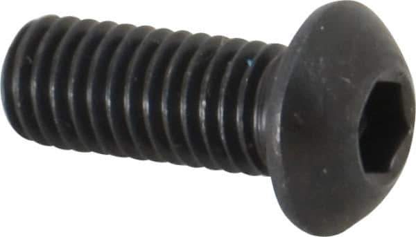 Holo-Krome - M8x1.25 Metric Coarse Hex Socket Drive, Button Screw - Grade 12.9 Alloy Steel, Black Oxide Finish, Fully Threaded, 20mm Length Under Head - USA Tool & Supply