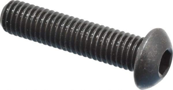Holo-Krome - M8x1.25 Metric Coarse Hex Socket Drive, Button Screw - Grade 12.9 Alloy Steel, Black Oxide Finish, Fully Threaded, 35mm Length Under Head - USA Tool & Supply