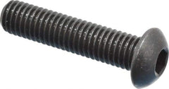 Holo-Krome - M8x1.25 Metric Coarse Hex Socket Drive, Button Screw - Grade 12.9 Alloy Steel, Black Oxide Finish, Fully Threaded, 35mm Length Under Head - USA Tool & Supply