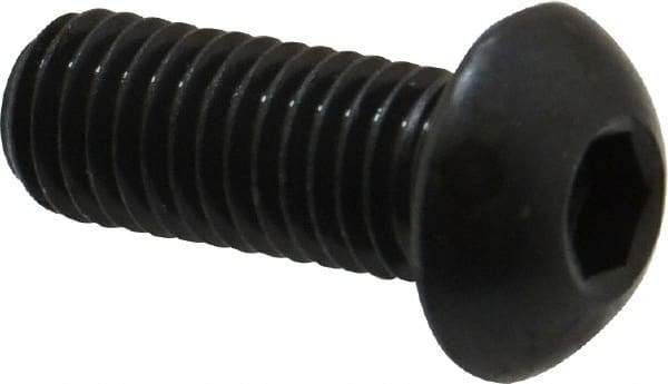 Holo-Krome - M10x1.50 Metric Coarse Hex Socket Drive, Button Screw - Grade 12.9 Alloy Steel, Black Oxide Finish, Fully Threaded, 25mm Length Under Head - USA Tool & Supply