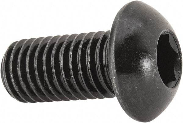 Holo-Krome - M12x1.75 Metric Coarse Hex Socket Drive, Button Screw - Grade 12.9 Alloy Steel, Black Oxide Finish, Fully Threaded, 25mm Length Under Head - USA Tool & Supply
