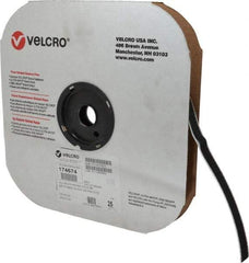 VELCRO Brand - 5/8" Wide x 25 Yd Long Adhesive Backed Hook Roll - Continuous Roll, Black - USA Tool & Supply