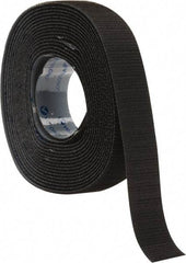 VELCRO Brand - 1" Wide x 5 Yd Long Adhesive Backed Hook Roll - Continuous Roll, Black - USA Tool & Supply