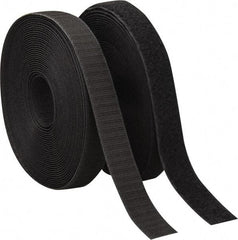 VELCRO Brand - 1" Wide x 10 Yd Long Sew On Hook & Loop Roll - Continuous Roll, Black - USA Tool & Supply