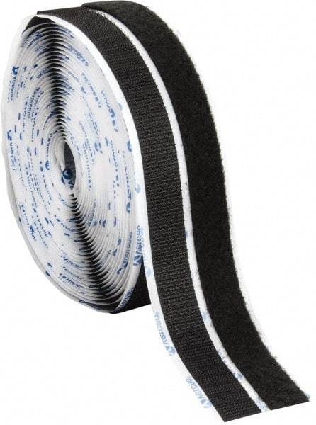 VELCRO Brand - 3/4" Wide x 10 Yd Long Adhesive Backed Hook & Loop Roll - Continuous Roll, Black - USA Tool & Supply