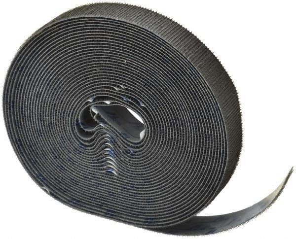 VELCRO Brand - 1" Wide x 10 Yd Long Adhesive Backed Hook & Loop Roll - Continuous Roll, Black - USA Tool & Supply