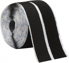 VELCRO Brand - 2" Wide x 10 Yd Long Adhesive Backed Hook & Loop Roll - Continuous Roll, Black - USA Tool & Supply