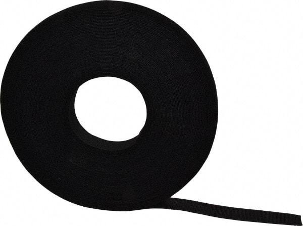 VELCRO Brand - 1" Wide x 25 Yd Long Self Fastening Tie/Strap Hook & Loop Roll - Continuous Roll, Black - USA Tool & Supply