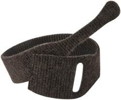 VELCRO Brand - 10 Piece 1" Wide x 8" Piece Length, Self Fastening Tie/Strap Hook & Loop Strap - Perforated/Pieces Roll, Black - USA Tool & Supply