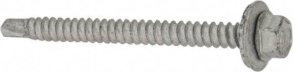 Elco - #12-14, Hex Washer Head, Hex Drive, 2-1/2" Length Under Head, #3 Point, Self Drilling Screw - Steel - USA Tool & Supply