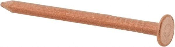 Made in USA - 3D, 14 Gauge, 1-1/4" OAL Common Nails - Smooth Shank, Copper - USA Tool & Supply