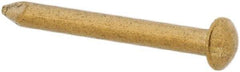 Made in USA - 18 Gauge, 1/2" OAL Escutcheon Pin Nails - Smooth Shank, Brass, Bright Finish - USA Tool & Supply