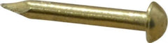 Made in USA - 16 Gauge, 1/2" OAL Escutcheon Pin Nails - Smooth Shank, Brass, Bright Finish - USA Tool & Supply