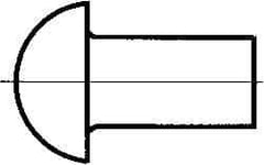 RivetKing - 1/8" Body Diam, Round Uncoated Aluminum Solid Rivet - 1" Length Under Head, Grade 1100F - USA Tool & Supply