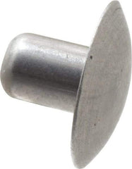 Made in USA - 3/16" Body Diam, Brazier Aluminum Solid Rivet - 1/4" Length Under Head, Grade 1100F, 0.467" Head Diam x 3/32" Head Height - USA Tool & Supply