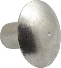 Made in USA - 1/4" Body Diam, Brazier Aluminum Solid Rivet - 3/8" Length Under Head, Grade 2117-T4, 5/8" Head Diam x 1/8" Head Height - USA Tool & Supply