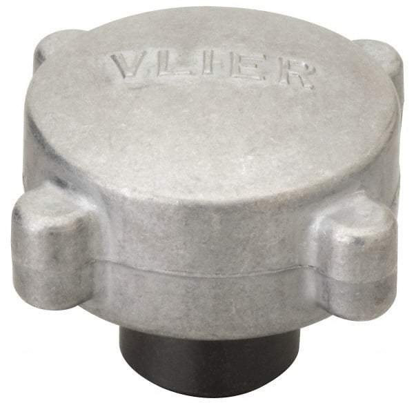 Vlier - 1/2-13 Aluminum Thumb Screw - 2" Head Diam x 13/16" Head Height - USA Tool & Supply