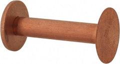 Made in USA - #8 Wire Body Diam, Flat Copper Belt Rivet with Washer - 1" Length Under Head, 1/2" Head Diam - USA Tool & Supply