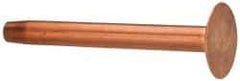 Made in USA - #12 Wire Body Diam, Flat Copper Belt Rivet with Washer - 1-1/4" Length Under Head, 3/8" Head Diam - USA Tool & Supply